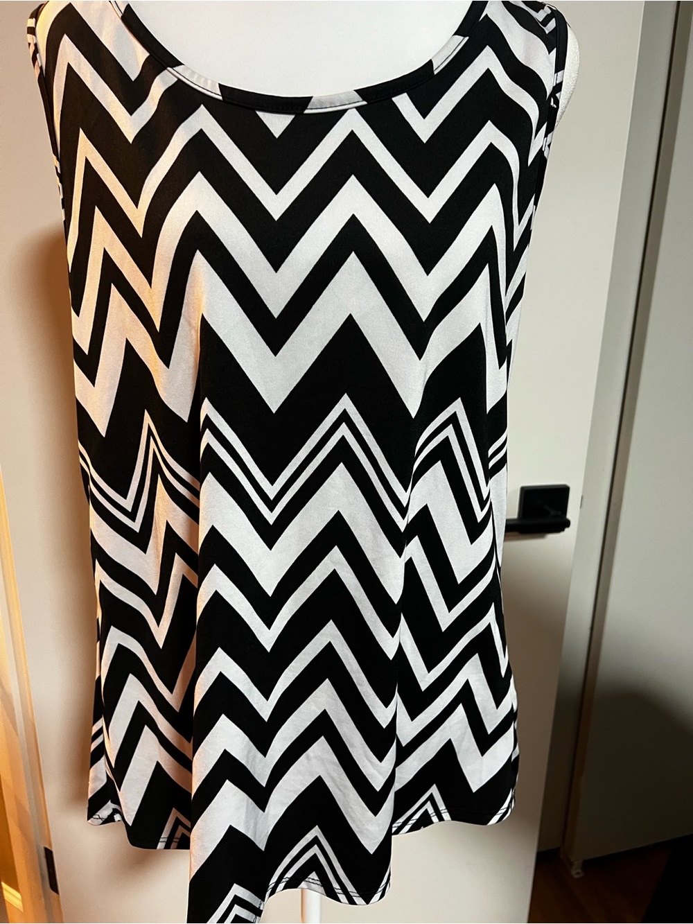 julie's closet Black and White Chevron Tank Top